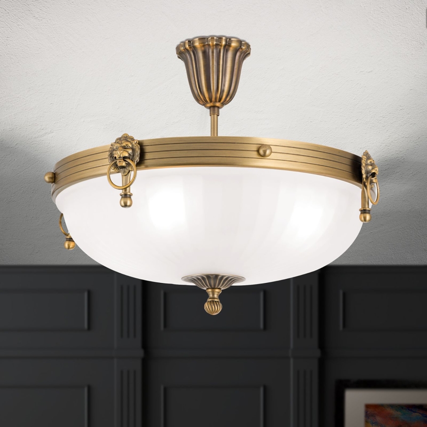 Plafonski luster ROCCA 4xE27/60W/230V, prečnik 43 cm, bronza/bela