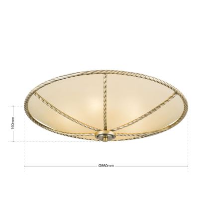 Stropna svetiljka MAURO 5xE27/60W/230V, prečnik 56 cm, bronza