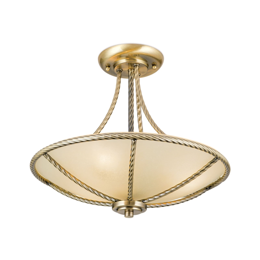 Luster na šipci MAURO 3xE27/60W/230V, prečnik 42 cm, bronza