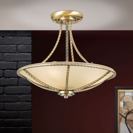 Luster na šipci MAURO 3xE27/60W/230V, prečnik 42 cm, bronza
