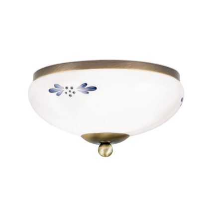 Plafonsko svetlo LANDHAUS 1xE27/60W/230V, prečnika 21 cm, bronza/bela