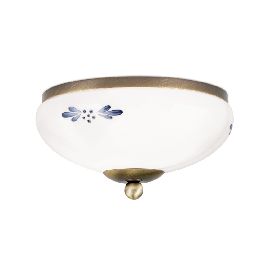 Plafonsko svetlo LANDHAUS 1xE27/60W/230V, prečnika 21 cm, bronza/bela