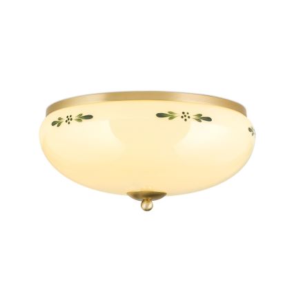 Plafonsko svetlo LANDHAUS 3xE27/60W/230V prečnik 35 cm mesing/bež