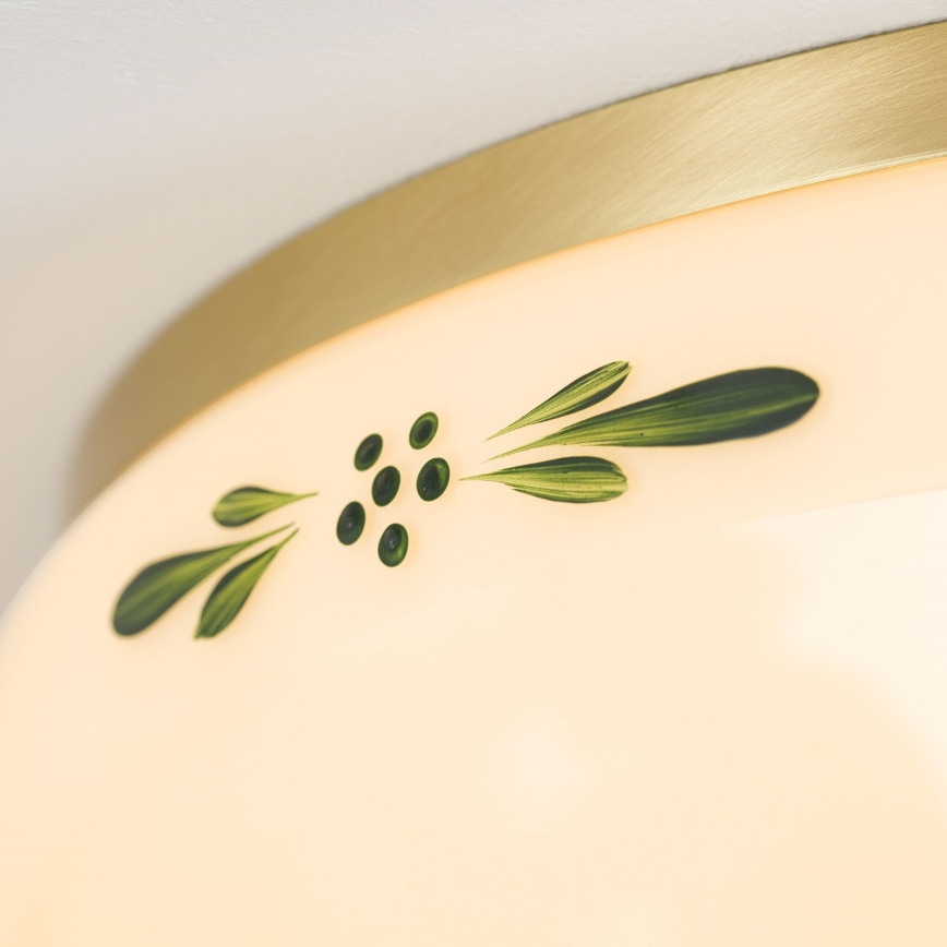 Plafonsko svetlo LANDHAUS 3xE27/60W/230V prečnik 35 cm mesing/bež