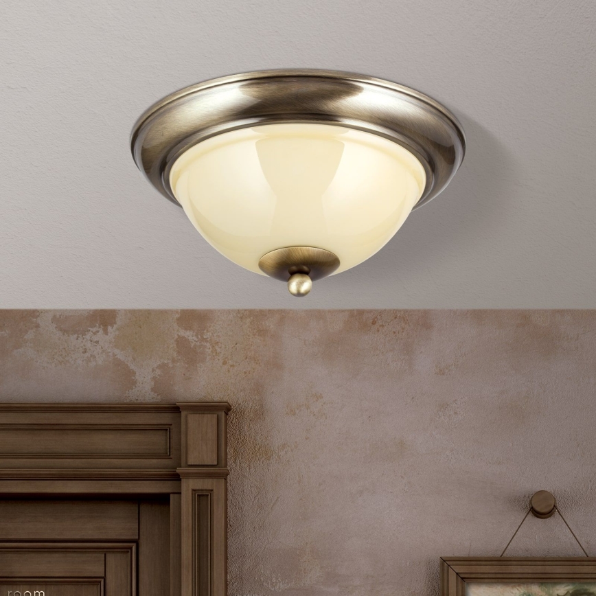 Plafonsko svetlo AUSTRIAN OLD LAMP 2xE27/60W/230V Ø 27 cm bronza/bež