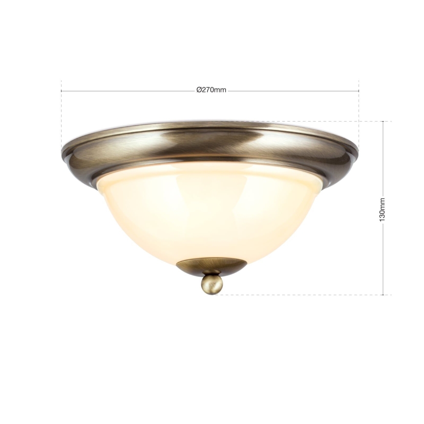 Plafonsko svetlo AUSTRIAN OLD LAMP 2xE27/60W/230V Ø 27 cm bronza/bež