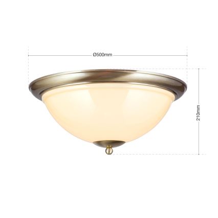 Plafonska svetiljka AUSTRIAN OLD LAMP 3xE27/60W/230V Ø 50 cm bronza/bež