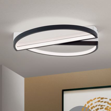LED prigušiva stropna svetiljka OLGA LED/28W/230V crna/bela