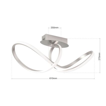 LED prigušiva plafonski luster CIRCUS LED/30W/230V mat hrom