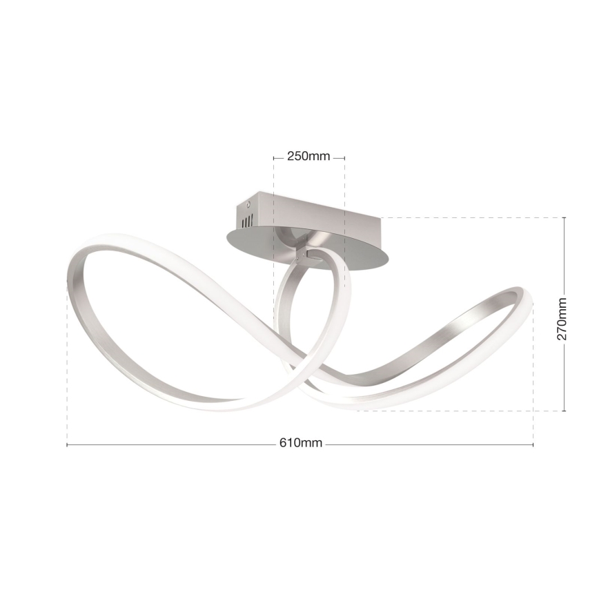 LED prigušiva plafonski luster CIRCUS LED/30W/230V mat hrom