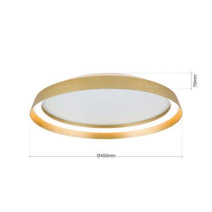 LED prigušiva plafonska svetiljka MANTA LED/38W/230V 2700/3000/4000K Ø 45 cm zlatna