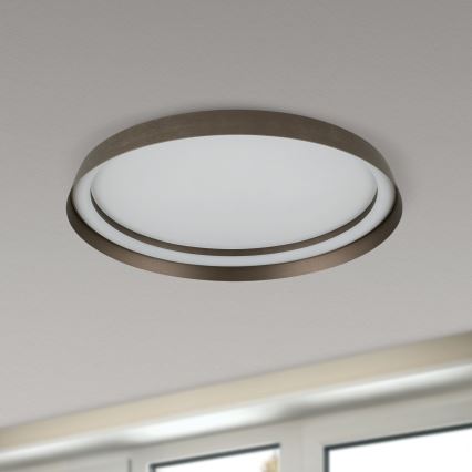 LED prigušiva plafonska svetiljka MANTA LED/38W/230V 2700/3000/4000K, prečnik 45 cm, braon