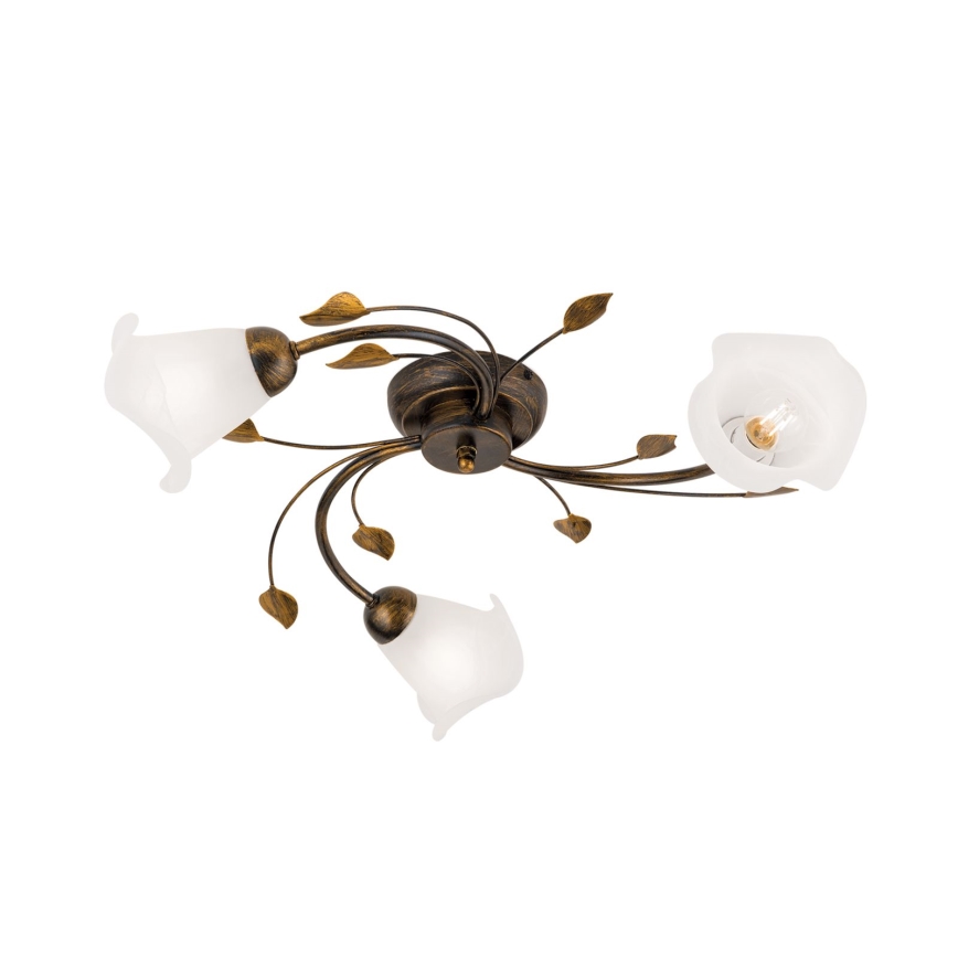 Plafonski luster SISI 3xE14/40W/230V prečnik 60 cm bronza/patina