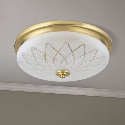 Plafonska lampa PORTO 2xE27/40W/230V prečnik 37 cm zlatna