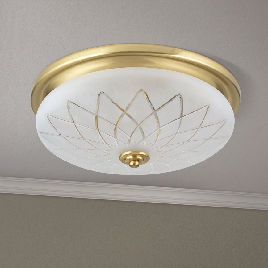 Plafonska lampa PORTO 2xE27/40W/230V prečnik 37 cm zlatna
