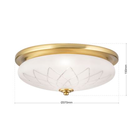 Plafonska lampa PORTO 2xE27/40W/230V prečnik 37 cm zlatna
