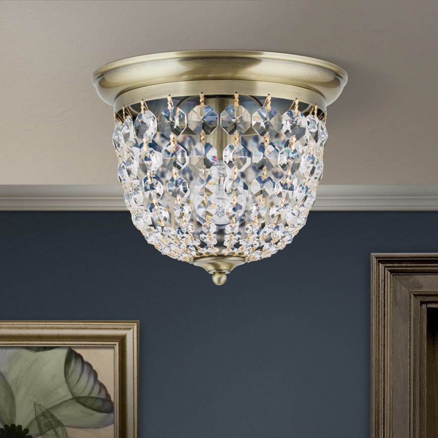 Kristalni plafon PLAFOND 1xE27/40W/230V, prečnik 26 cm, bronza