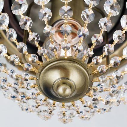 Kristalni plafon PLAFOND 1xE27/40W/230V, prečnik 26 cm, bronza
