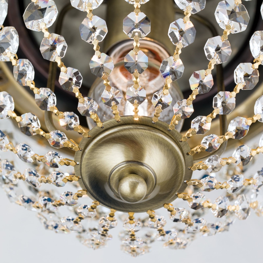Kristalni plafon PLAFOND 1xE27/40W/230V, prečnik 26 cm, bronza