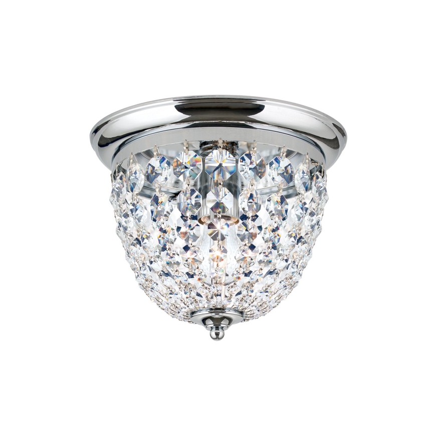 Kristalna plafonska svetiljka PLAFOND 1xE27/40W/230V prečnik 26 cm sjajni hrom