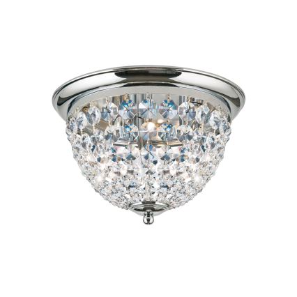 Krištalno plafonsko svetlo PLAFOND 3xE27/40W/230V prečnik 35 cm sjajni hrom