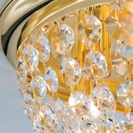Kristalna plafonjera PLAFOND 6xE27/40W/230V, prečnik 47 cm, zlatna