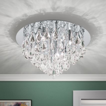 Kristalno plafonsko svetlo CELESTE 6xG9/40W/230V prečnik 45 cm sjajni hrom