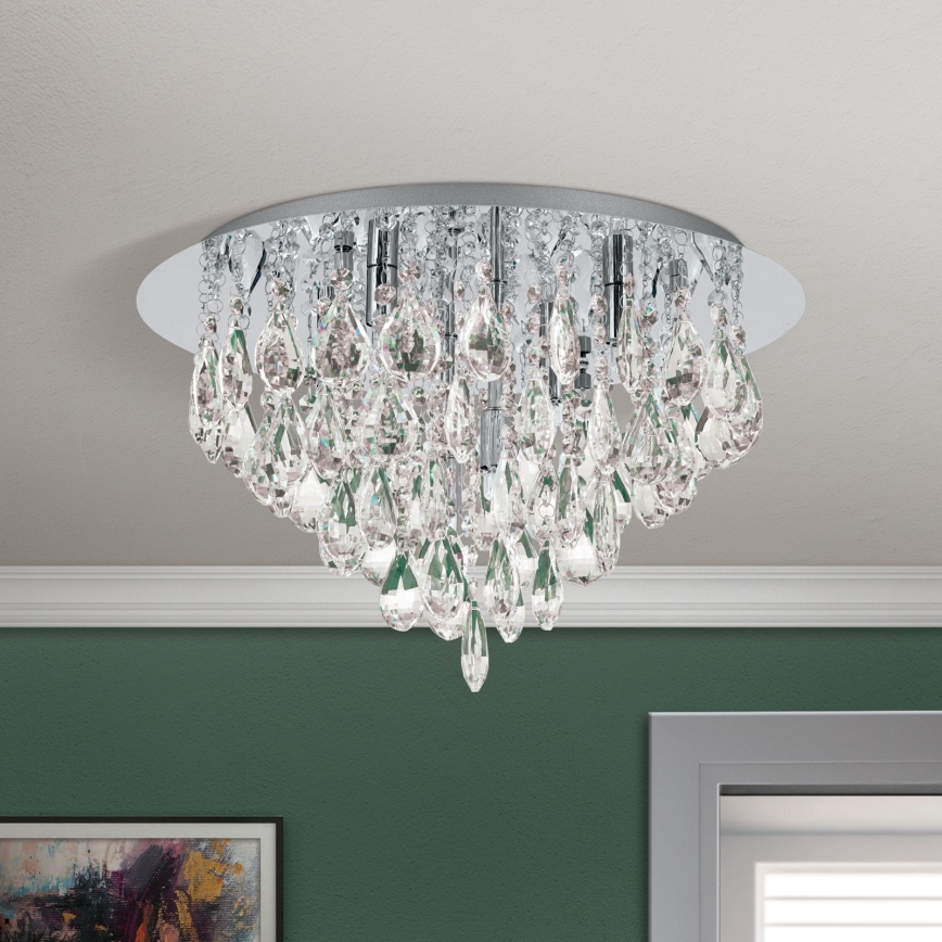 Kristalno plafonsko svetlo CELESTE 6xG9/40W/230V prečnik 45 cm sjajni hrom