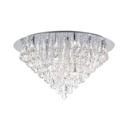 Kristalno plafonsko svetlo CELESTE 12xG9/40W/230V fi 75 cm sjajni hrom