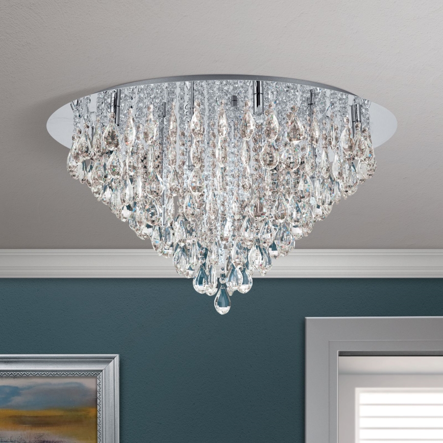 Kristalno plafonsko svetlo CELESTE 12xG9/40W/230V fi 75 cm sjajni hrom