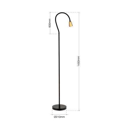 Savitljiva podna lampa DOTTY 1xGU10/10W/230V crna/mesing