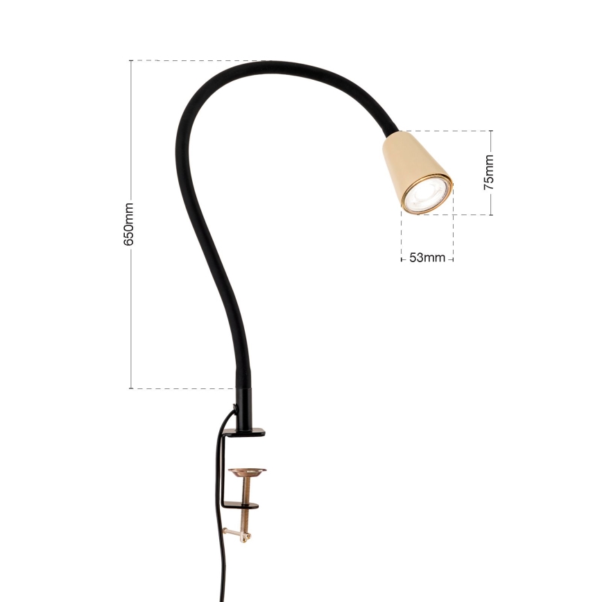 Fleksibilna stona lampa sa klipsom DOTTY 1xGU10/10W/230V bež/crna