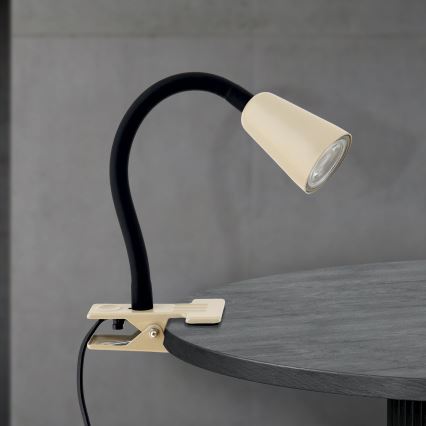 Fleksibilna stona lampa sa stezaljkom DOTTY 1xGU10/10W/230V bež/crna