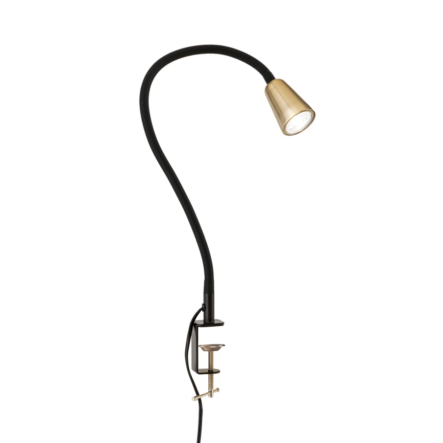 Fleksibilna stona lampa sa štipaljkom DOTTY 1xGU10/10W/230V mesing/crna