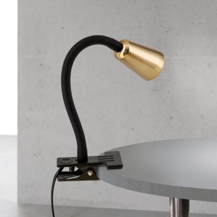 Fleksibilna stona lampa sa klipsom DOTTY 1xGU10/10W/230V mesing/crna