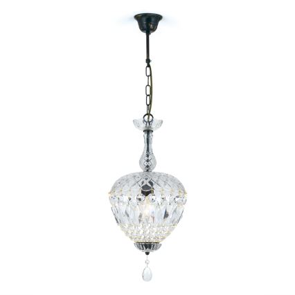 Kristalni luster na lancu ARILA 1xE27/60W/230V prečnik 25 cm braon/patina