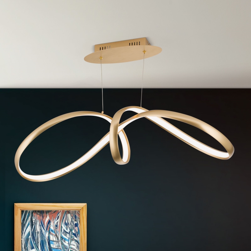 LED prigušiva luster na sajli CIRCUS LED/36W/230V zlatni