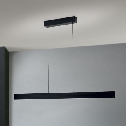 LED prigušiva luster na sajli TARA LED/44W/230V 2700/3800/4500/5700K crna