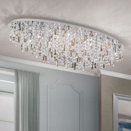 Kristalni plafonski luster CRYSTALRIVER 21xG9/40W/230V sjajni hrom