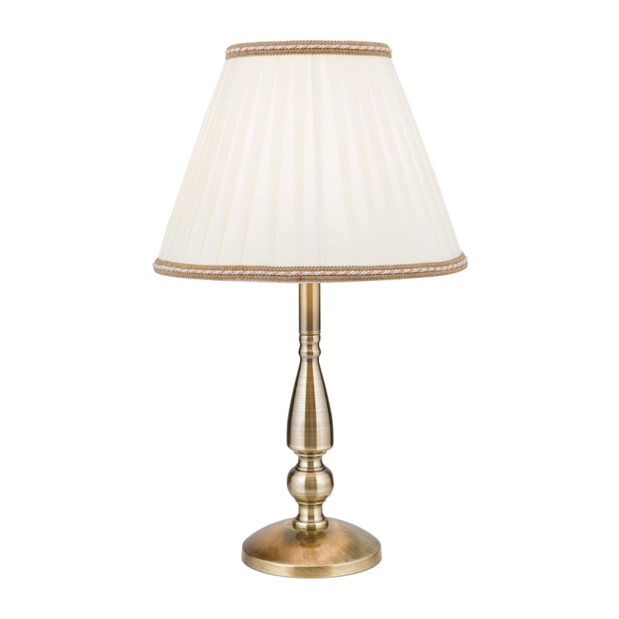 Stona lampa TONIA 1xE27/60W/230V, prečnika 30 cm, bela/bronza