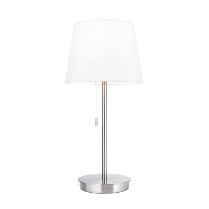 Stona lampa sa USB portom LUDWIG 1xE27/40W/230V 50 cm bela/matni hrom