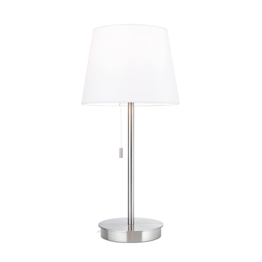 Stona lampa sa USB portom LUDWIG 1xE27/40W/230V 50 cm bela/matni hrom