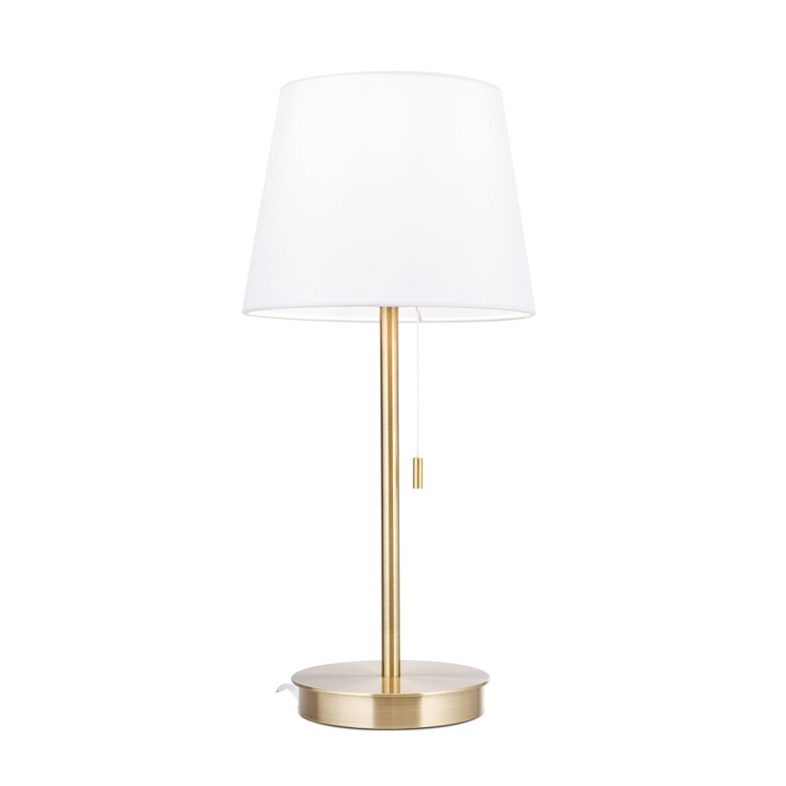 Stona lampa sa USB portom LUDWIG 1xE27/40W/230V 50 cm bela/zlatna