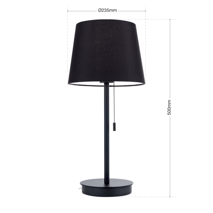 Stona lampa sa USB portom LUDWIG 1xE27/40W/230V 50 cm crna