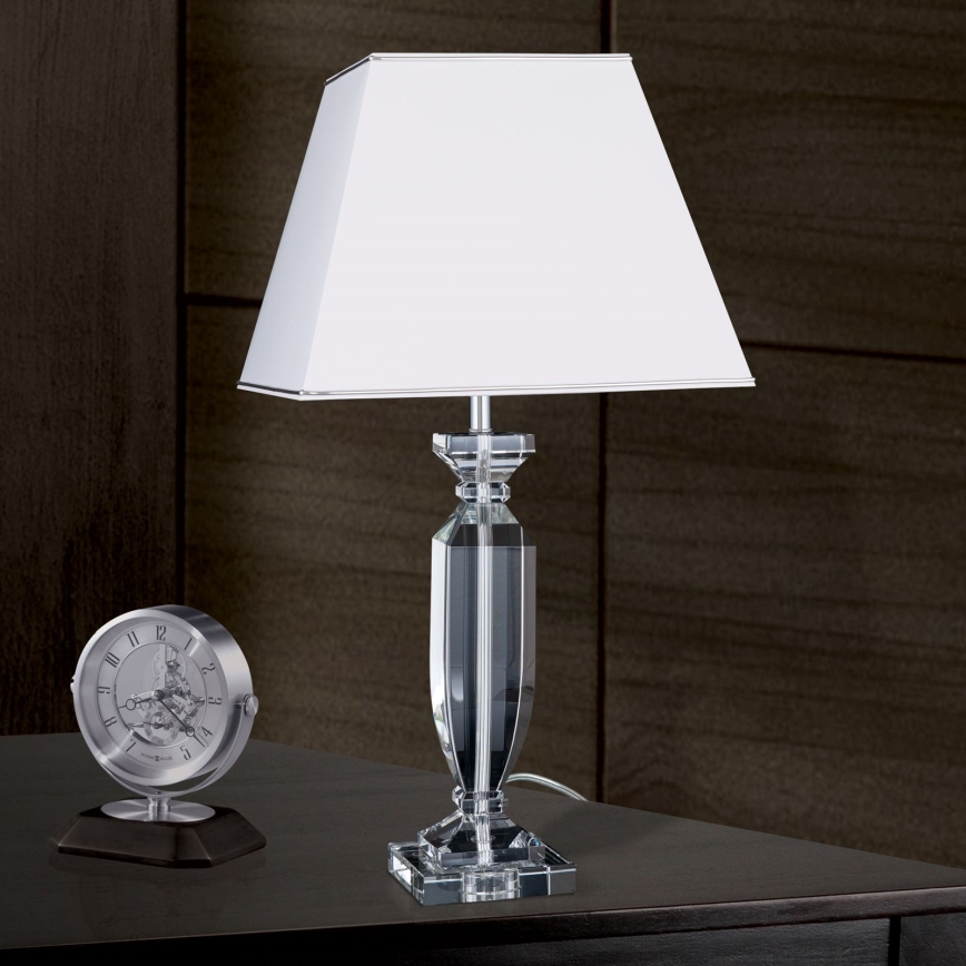 Kristalna stona lampa POKAL 1xE27/60W/230V 70 cm bela/prozirna