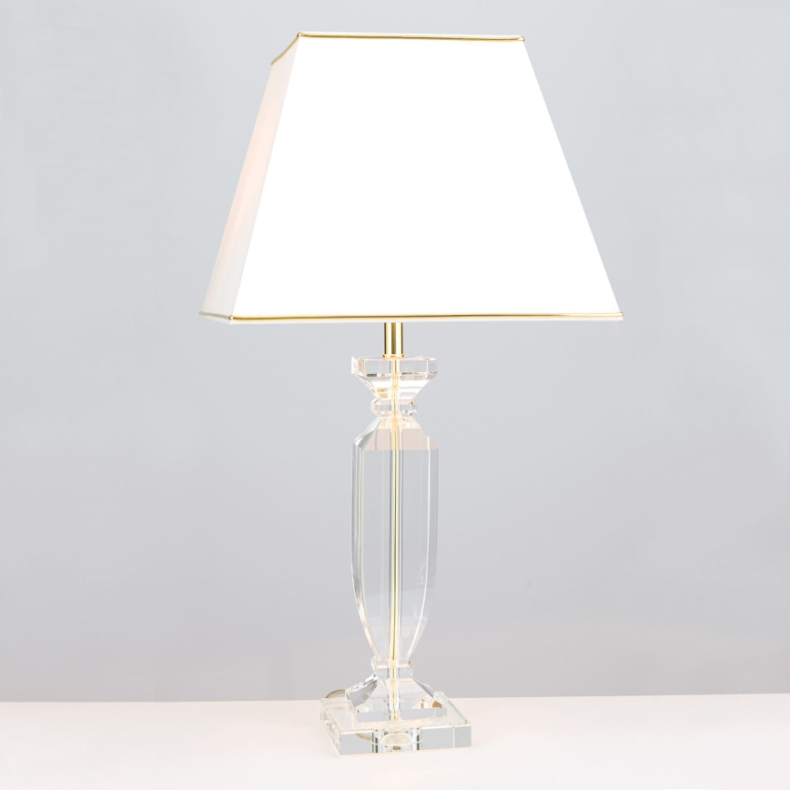 Kristalna stona lampa POKAL 1xE27/60W/230V 70 cm krem/prozirna