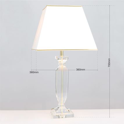 Kristalna stona lampa POKAL 1xE27/60W/230V 70 cm krem/prozirna