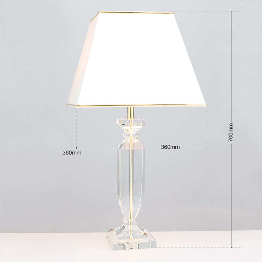 Kristalna stona lampa POKAL 1xE27/60W/230V 70 cm krem/prozirna