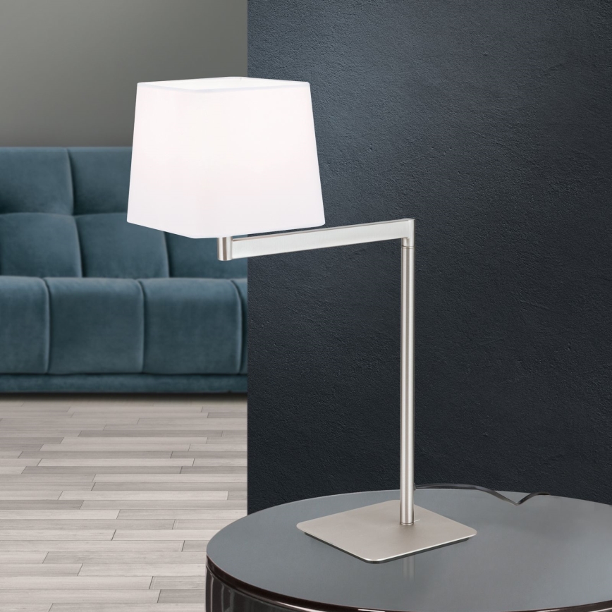 Stona lampa CARLTON 1xE27/40W/230V bela/mat hrom