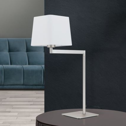 Stona lampa CARLTON 1xE27/40W/230V bela/mat hrom